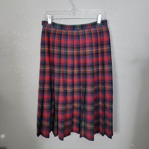 Pendleton Pleated Wool Size Current M/14P Vintage Authentic MacLennan Tartan Red - Picture 3 of 17